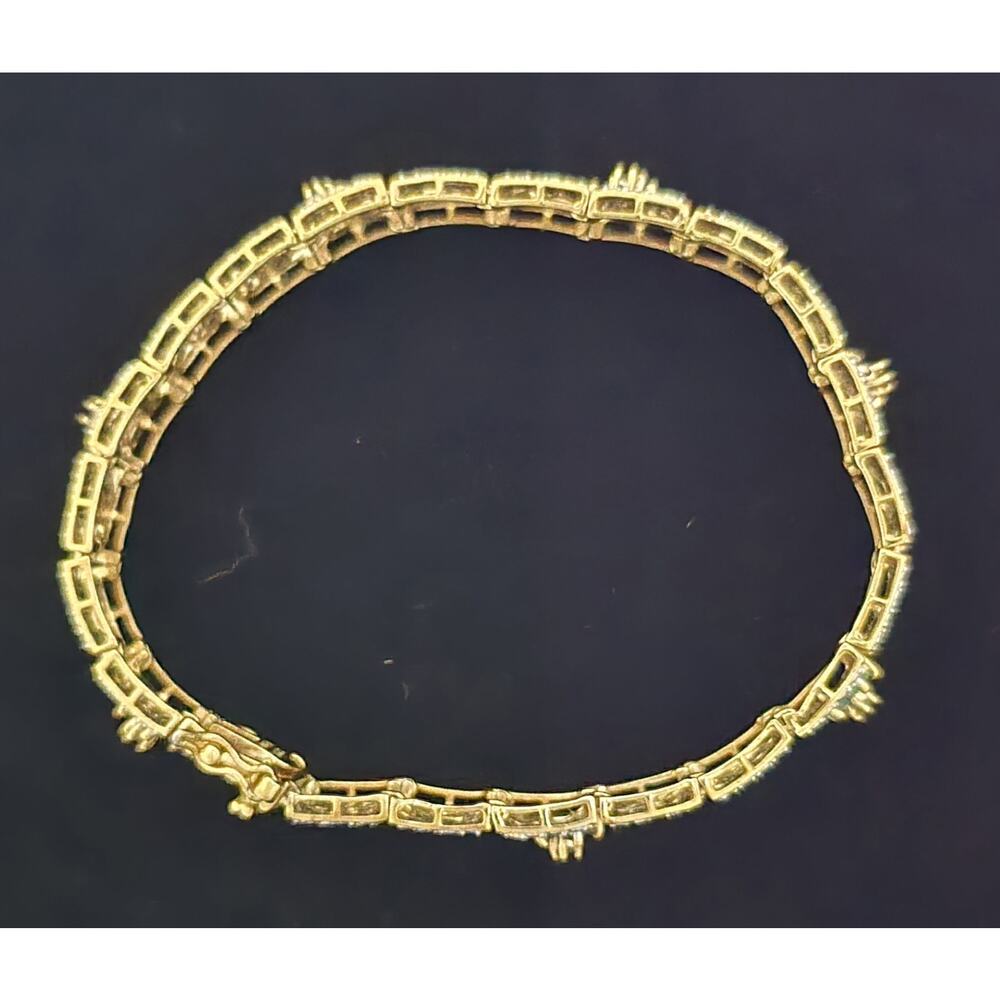 Ross Simons 925 Sterling Silver Gold Vermeil Ruby Emerald Sapphire Bracelet 7.5" - Picture 6 of 16